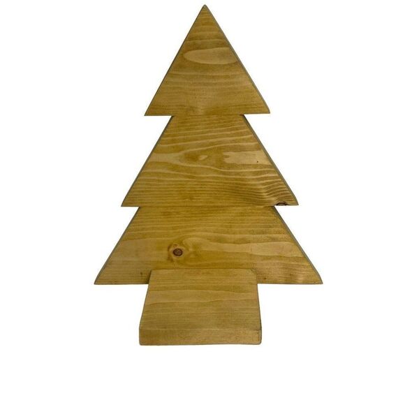Handmade Wood Christmas Tree Hanging Wall Display 1 Shelf For Candle / Decor 11" - Picture 1 of 4